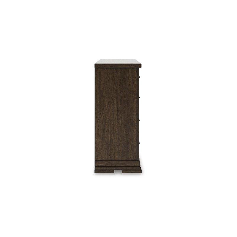 Kahverengi Masif Ahşap 10 Çekmeceli Keçe Astarlı Şifonyer - 163x110x49 cm - 301789