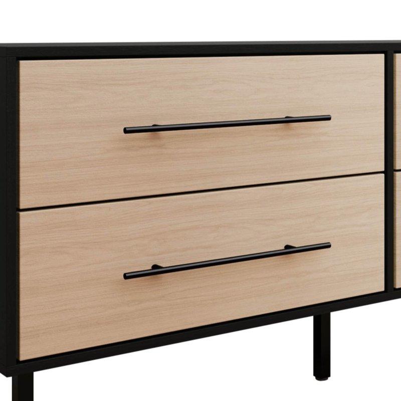 Kahverengi Masif Ahşap 4 Çekmeceli Metal Kulplu Şifonyer - 146 cm - 298515