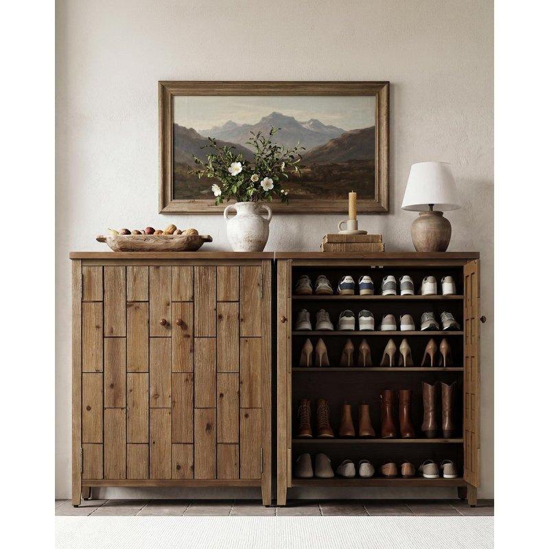 Kahverengi Masif Ahşap 6 Raflı Kapaklı Retro Şifonyer - 85x35x110 cm - 301341