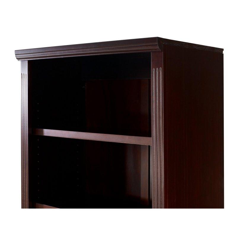 Kahverengi Masif Ahşap Kapaklı Ayarlanabilir Raflı Kitaplık - 85x183x40 cm - 313617