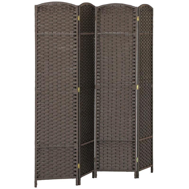 Kahverengi Masif Ahşap Katlanır Paravan - 160x171 cm - 321168