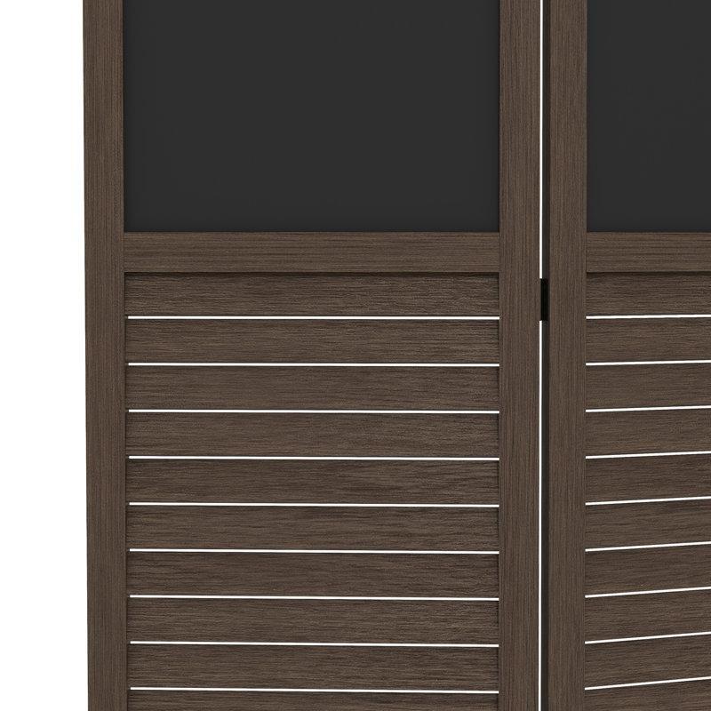 Kahverengi Masif Ahşap Katlanır Yazı Tahtalı Paravan - 162x172 cm - 321293
