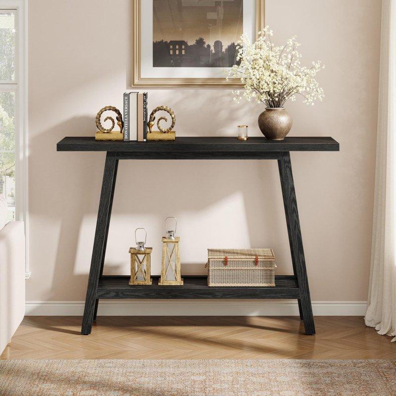 Kahverengi Masif Ahşap Raflı Country Tarzı Dresuar - 105 cm - 331198