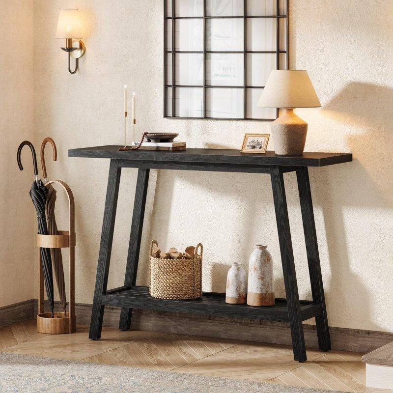 Kahverengi Masif Ahşap Raflı Country Tarzı Dresuar - 105 cm - 331198