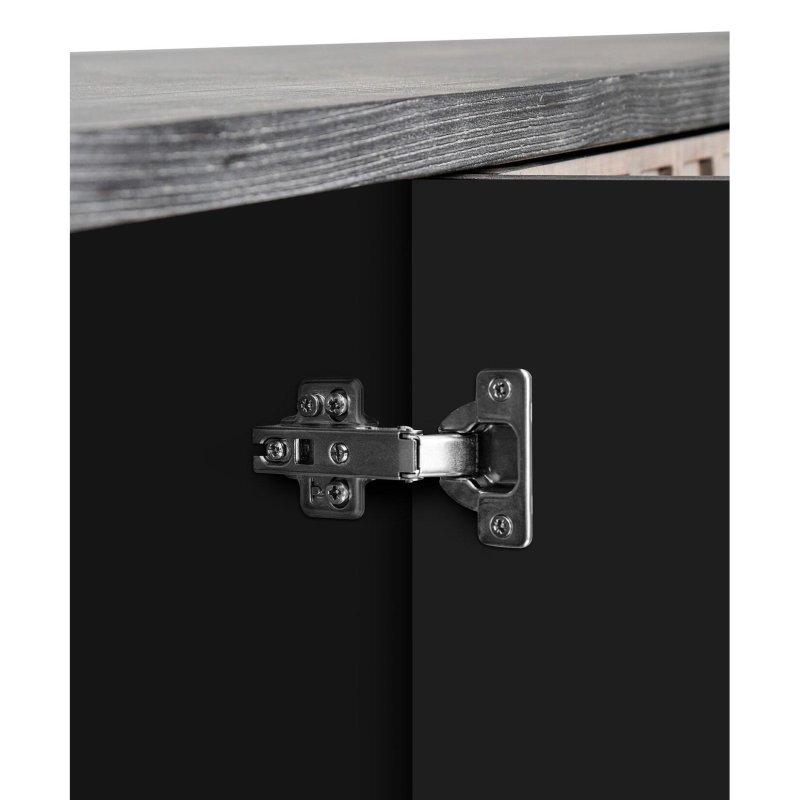 Kahverengi Masif Ahşap ve MDF 4 Kapaklı Ayarlanabilir Raflı Bohem Konsol - 153 cm - 325147