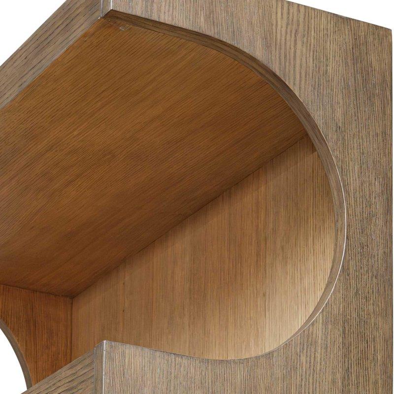 Kahverengi Masif Ahşap ve MDF Kemerli Tasarım 4 Raflı Kitaplık - 102x219x44 cm - 317554