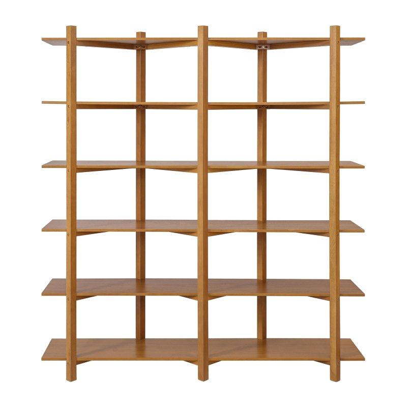 Kahverengi Masif Çam 6 Raflı Arkası Açık Kitaplık - 155 cm - 312351