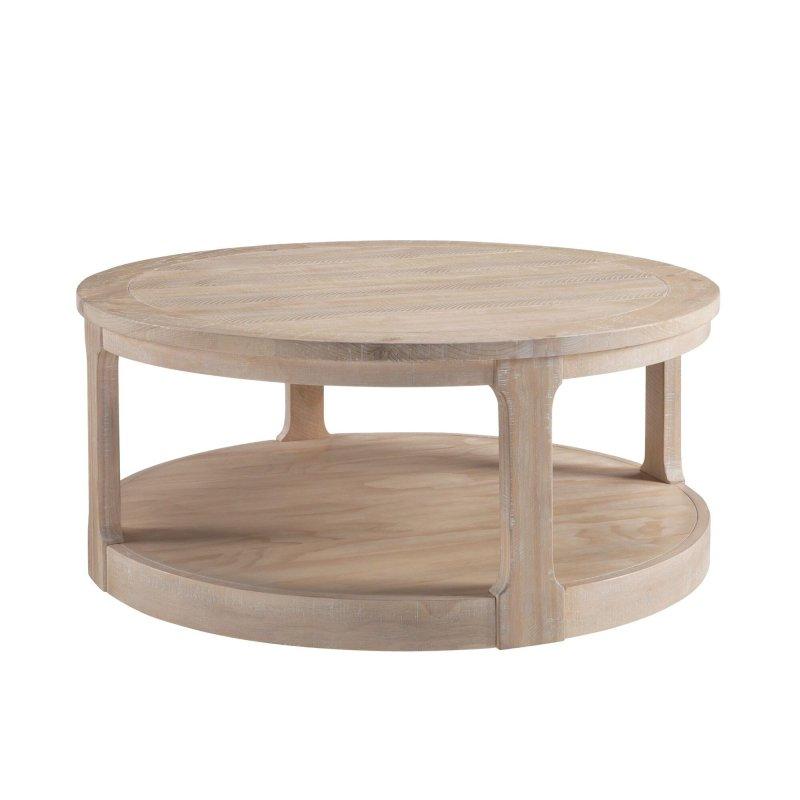 Kahverengi Masif Çam Ağacı ve MDF Tekerlekli İki Katlı Yuvarlak Orta Sehpa - 102 cm - 242780