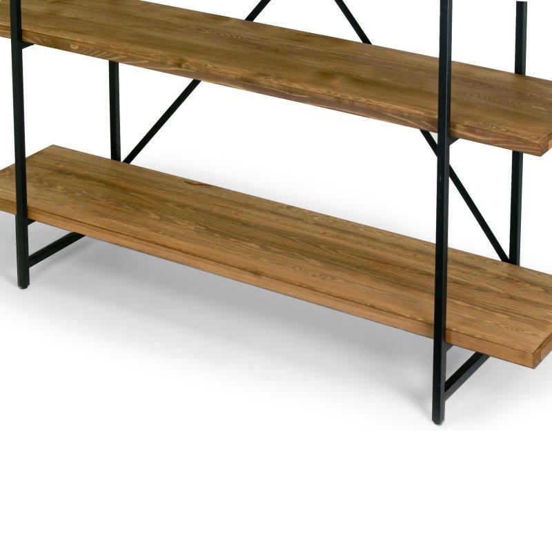 Kahverengi Masif Çam ve Metal 4 Raflı Endüstriyel Kitaplık - 161 cm - 315668