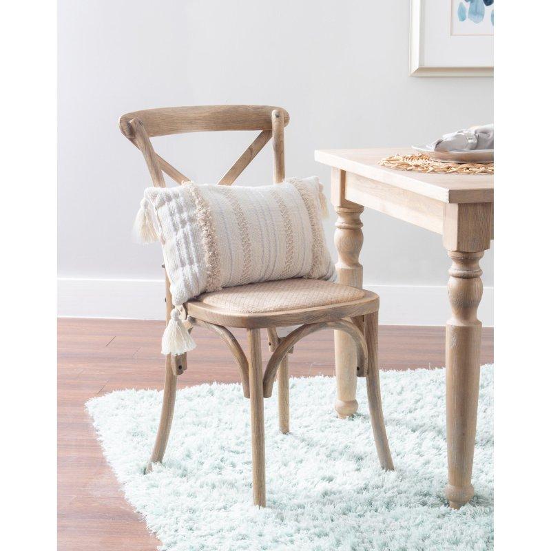Kahverengi Masif Karaağaç Çapraz Sırtlı Rattan Sandalye 2li Set - 253061