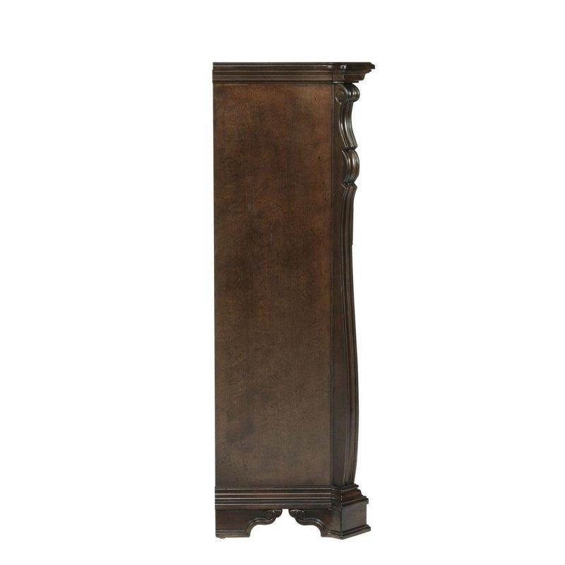 Kahverengi Masif Kavak ve Huş Kaplama 6 Çekmeceli Eskitme Tasarım Şifonyer - 107x49x143 cm - 298930
