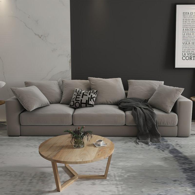 Kahverengi Masif Mango Ağacı Çapraz Ayaklı Yuvarlak Orta Sehpa - 77 cm - 245059