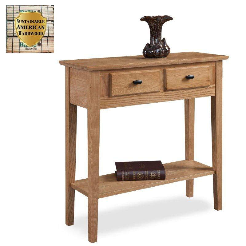 Kahverengi Masif Meşe Ahşap 2 Çekmeceli Raflı Dresuar - 77x77x28 cm - 332620