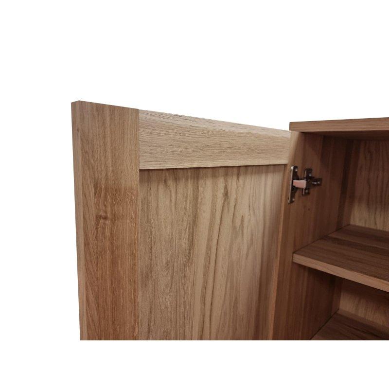 Kahverengi Masif Meşe Shaker Kapaklı Modüler Çok Amaçlı Banyo Dolabı - 41x182 cm - 334263