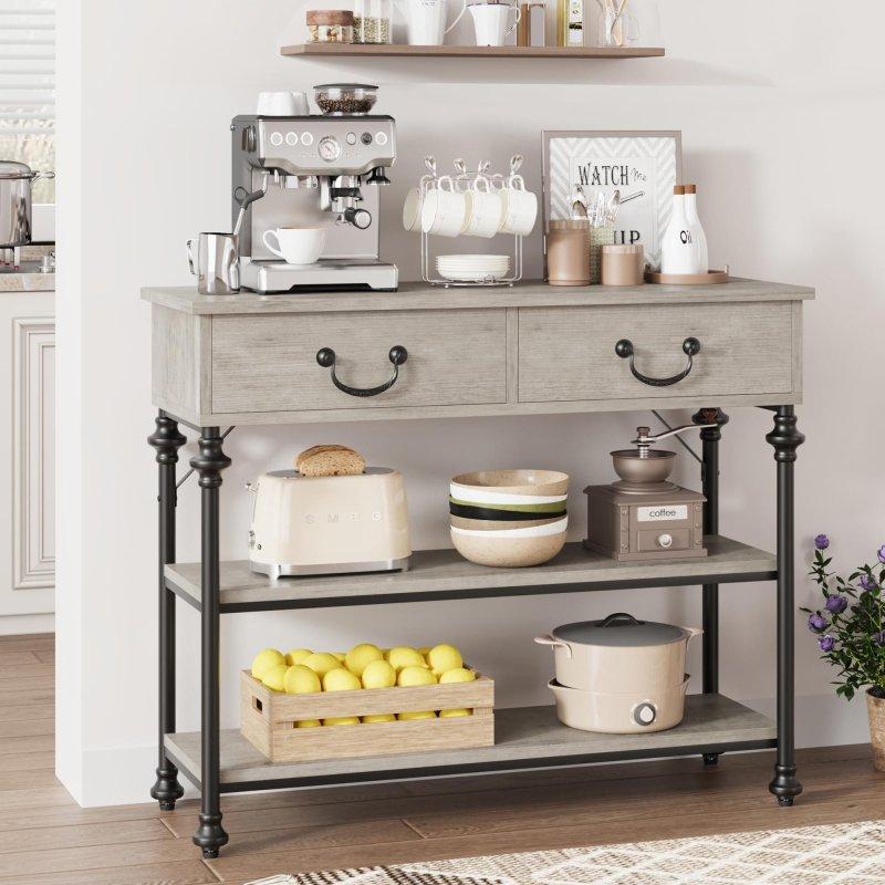 Kahverengi MDF 2 Çekmeceli Roma Sütunu Ayaklı Dresuar - 110x30x81 cm - 332941