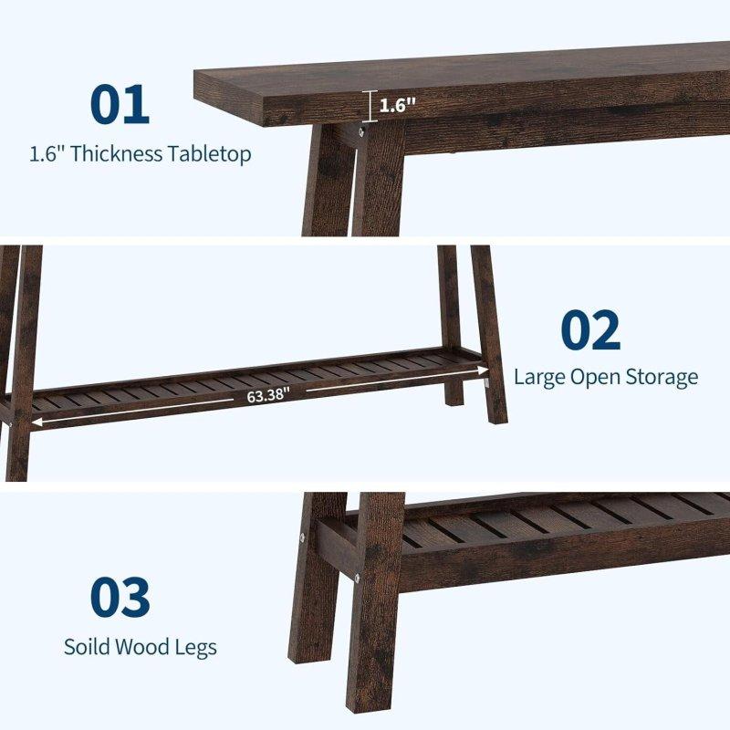 Kahverengi MDF 2 Raflı Ekstra Uzun Dar Dresuar - 181 cm - 330993