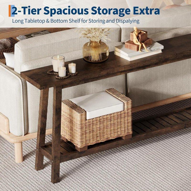 Kahverengi MDF 2 Raflı Ekstra Uzun Dar Dresuar - 181 cm - 330993