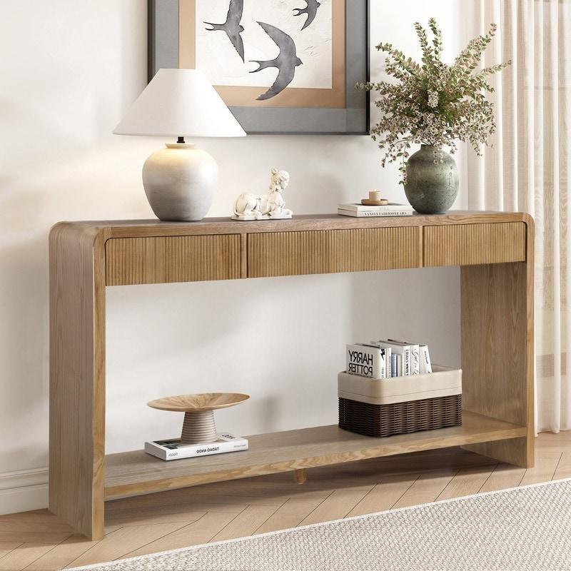 Kahverengi MDF 3 Çekmeceli Dikey Çıtalı Dresuar - 150 cm - 331838 Kahverengi MDF 3 Çekmeceli Dikey Çıtalı Dresuar - 150 cm - 331838