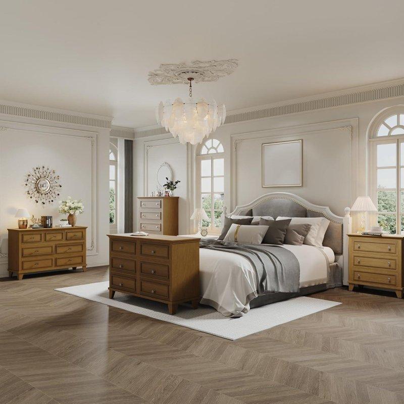 Kahverengi MDF 3 Çekmeceli Vintage Kulplu Şifonyer - 82x78x41 cm - 304556
