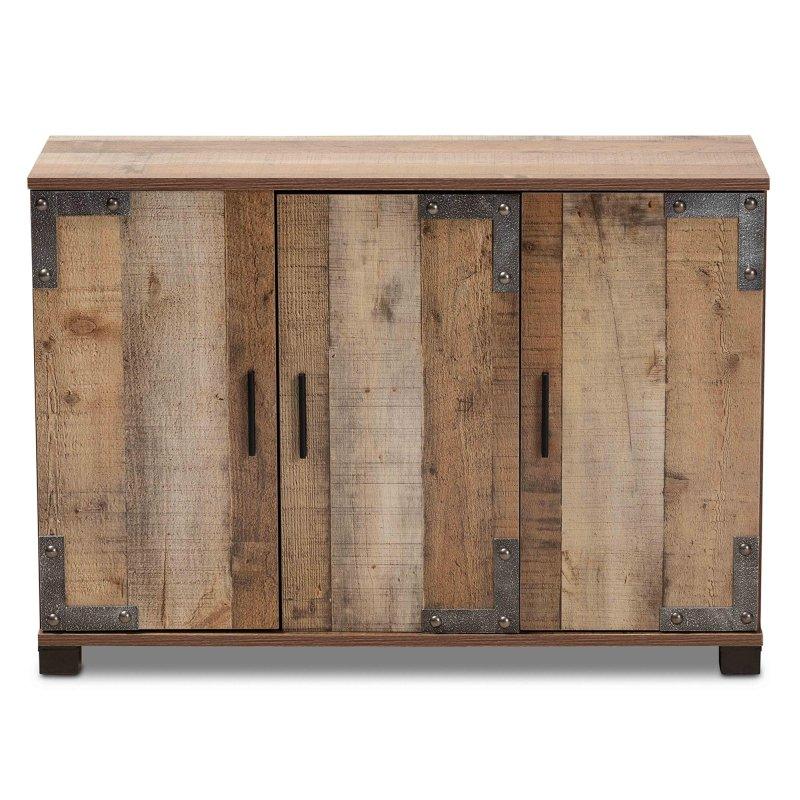 Kahverengi MDF 3 Kapaklı Rustik Şifonyer - 90 cm - 301166