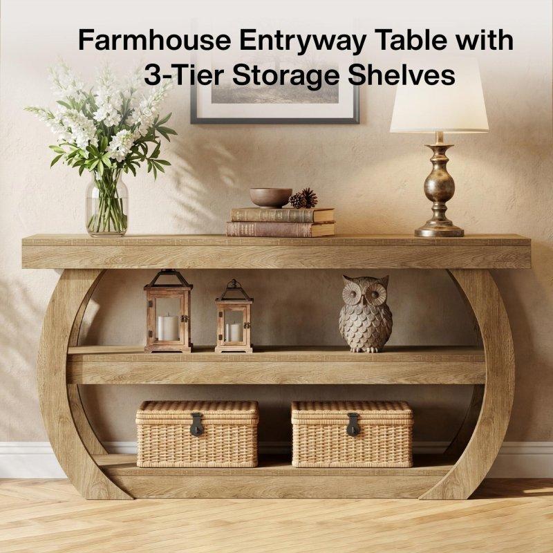 Kahverengi MDF 3 Raflı Kır Evi Tasarım Dresuar - 161 cm - 332876