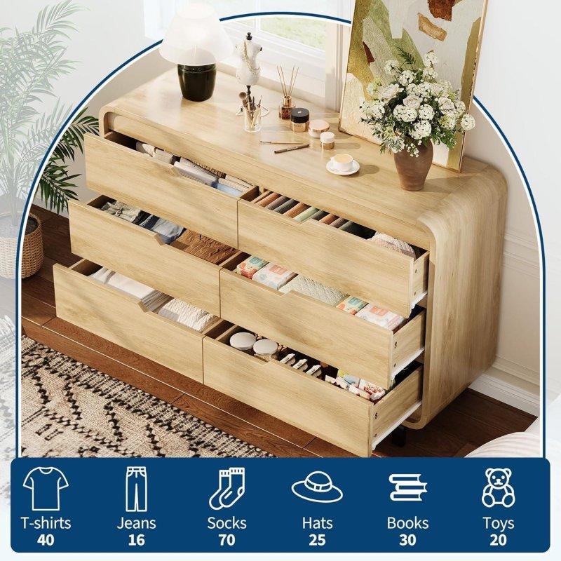 Kahverengi MDF 5 Çekmeceli Kulpsuz Modern Şifonyer - 308250
