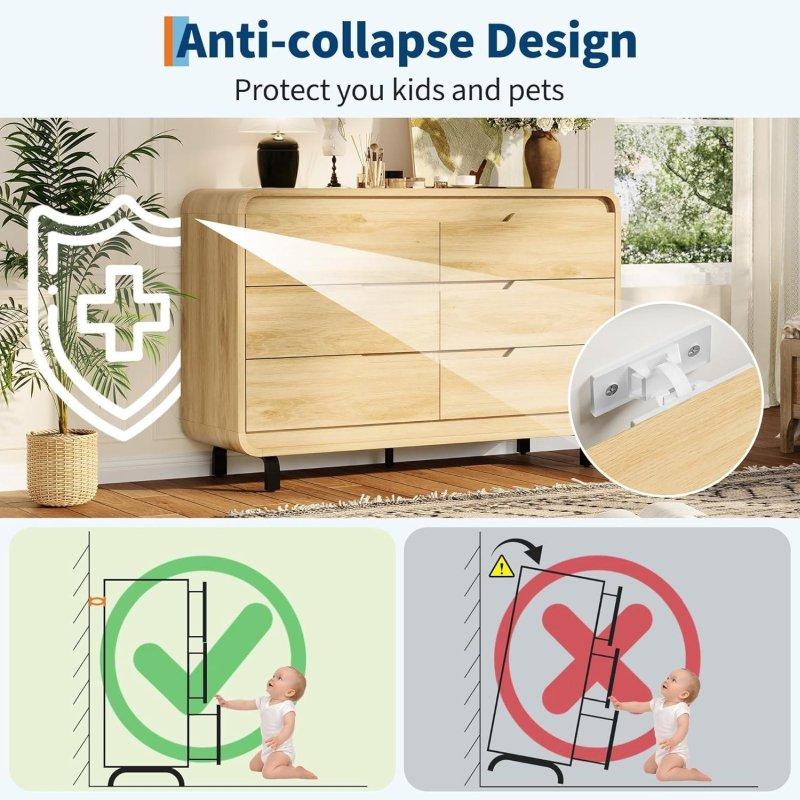 Kahverengi MDF 5 Çekmeceli Kulpsuz Modern Şifonyer - 308250