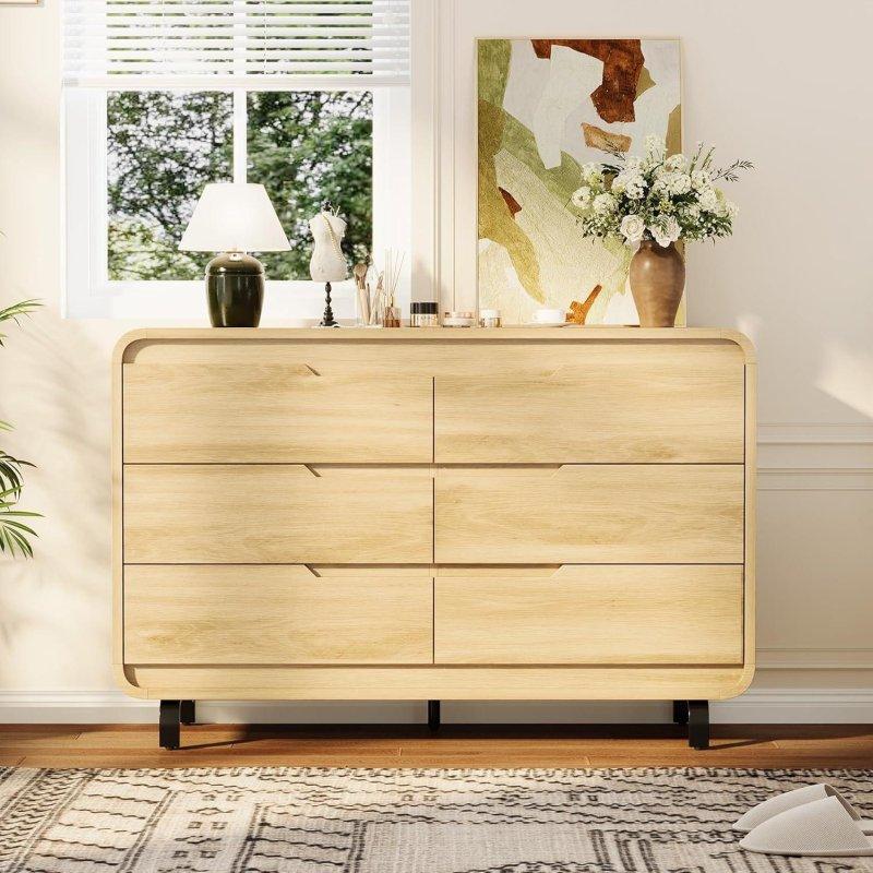 Kahverengi MDF 5 Çekmeceli Kulpsuz Modern Şifonyer - 308250