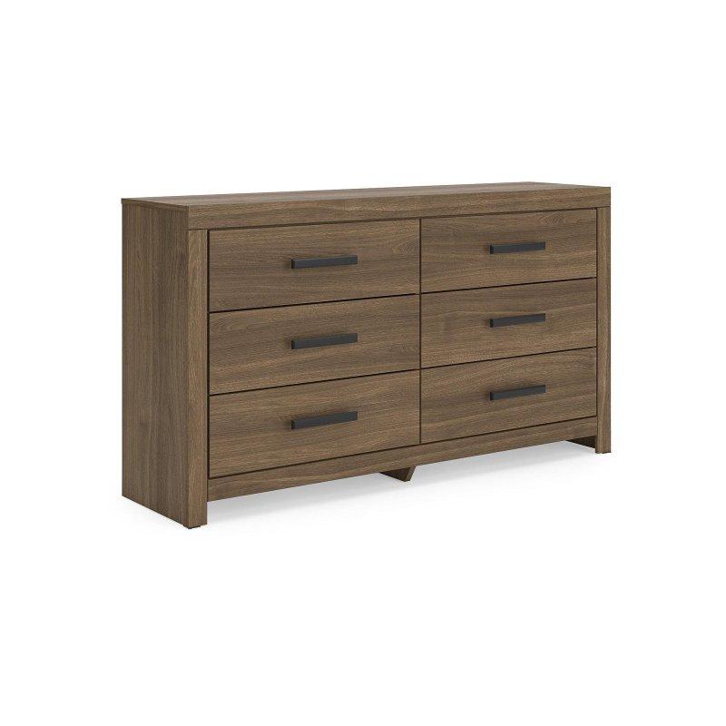 Kahverengi MDF 6 Çekmeceli Kır Evi Tasarım Şifonyer - 301648