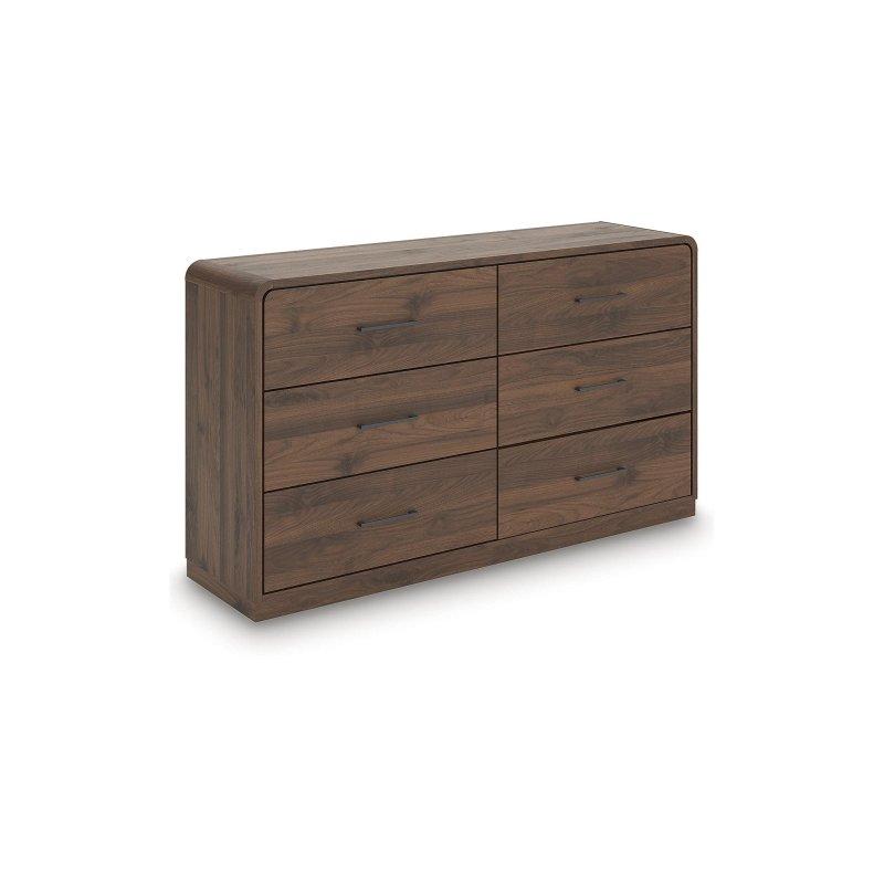 Kahverengi MDF 6 Çekmeceli Şifonyer - 149 cm - 307032