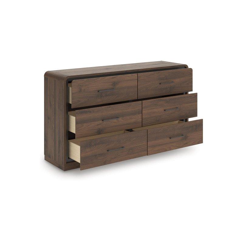 Kahverengi MDF 6 Çekmeceli Şifonyer - 149 cm - 307032