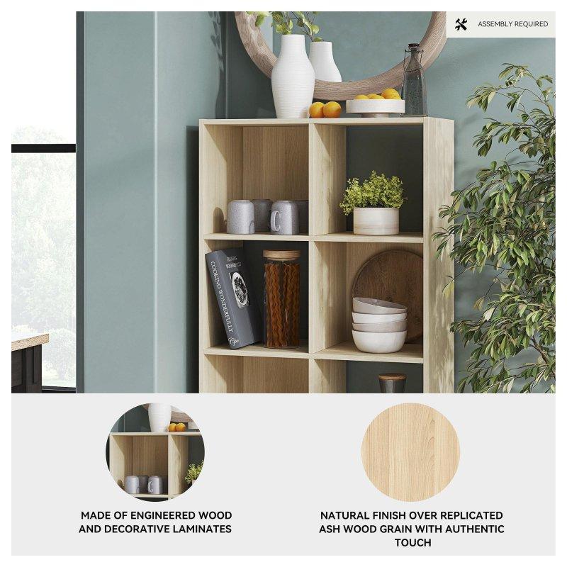 Kahverengi MDF 8 Bölmeli Arkası Açık Kitaplık - 61x120x31 cm - 317468