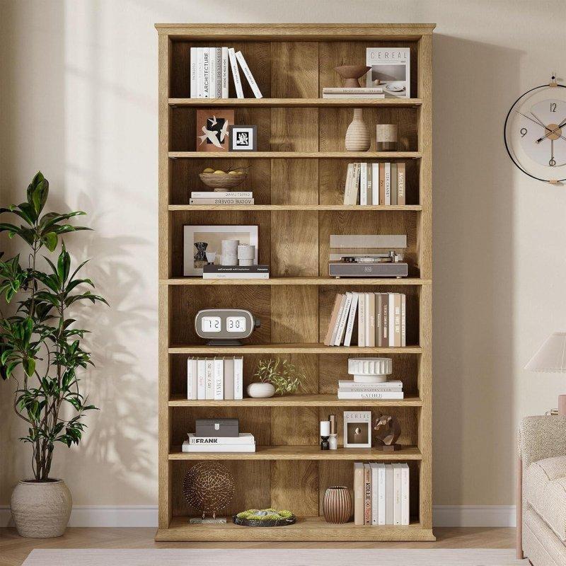 Kahverengi MDF 8 Raflı Ayarlanabilir Kitaplık - 181 cm - 312853