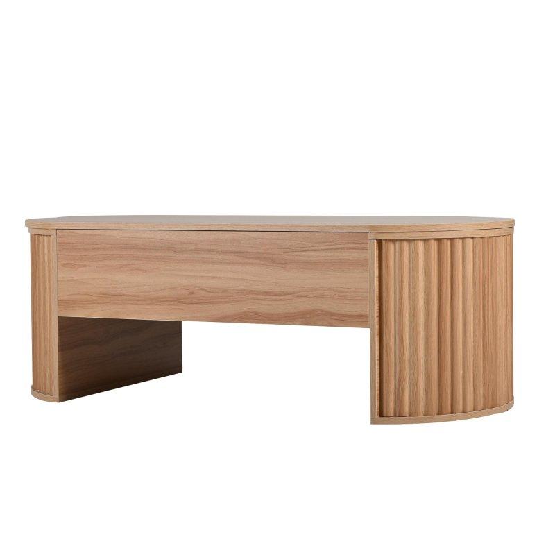 Kahverengi MDF Asansörlü Gizli Bölmeli Akıllı Sehpa - 120x60 cm - 253602