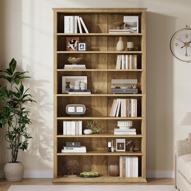 Kahverengi MDF Ayarlanabilir 8 Raflı Açık Kitaplık - 181 cm - 319161