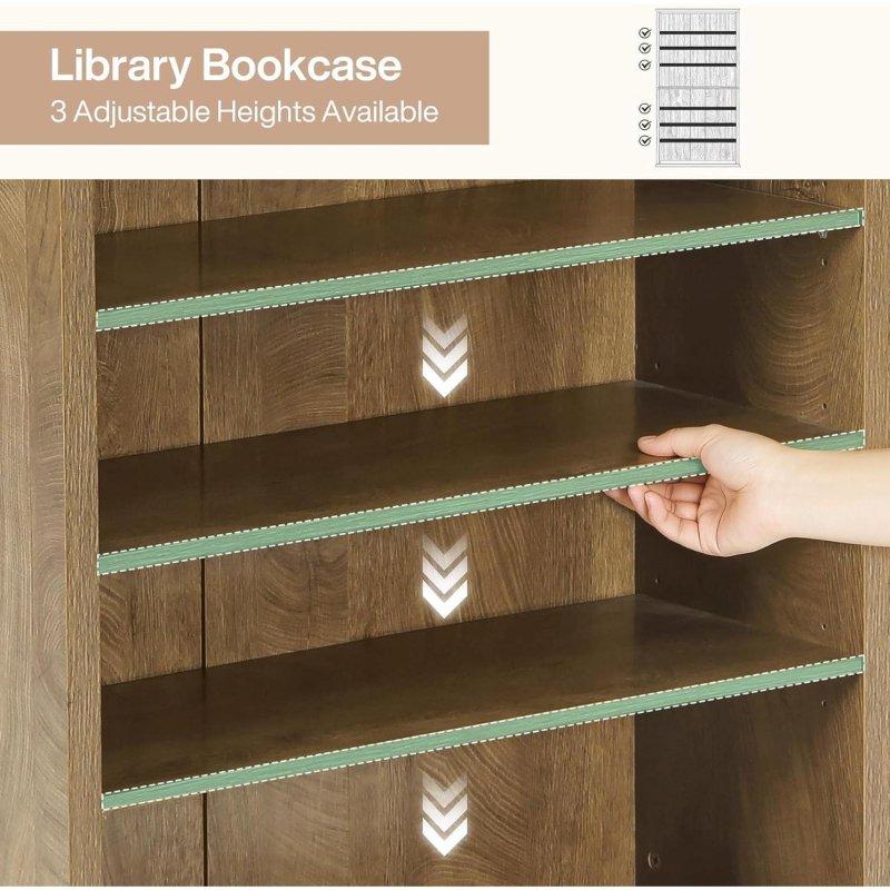 Kahverengi MDF Ayarlanabilir 8 Raflı Açık Kitaplık - 181 cm - 319161