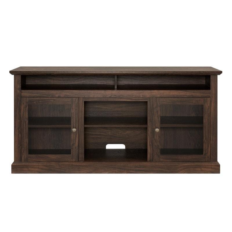Kahverengi MDF Cam Kapaklı Ayarlanabilir Raflı Kitaplık - 153 cm - 314177