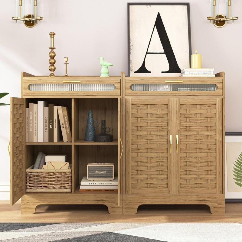Kahverengi MDF Dokuma Desenli 4 Çekmeceli Şifonyer - 306508