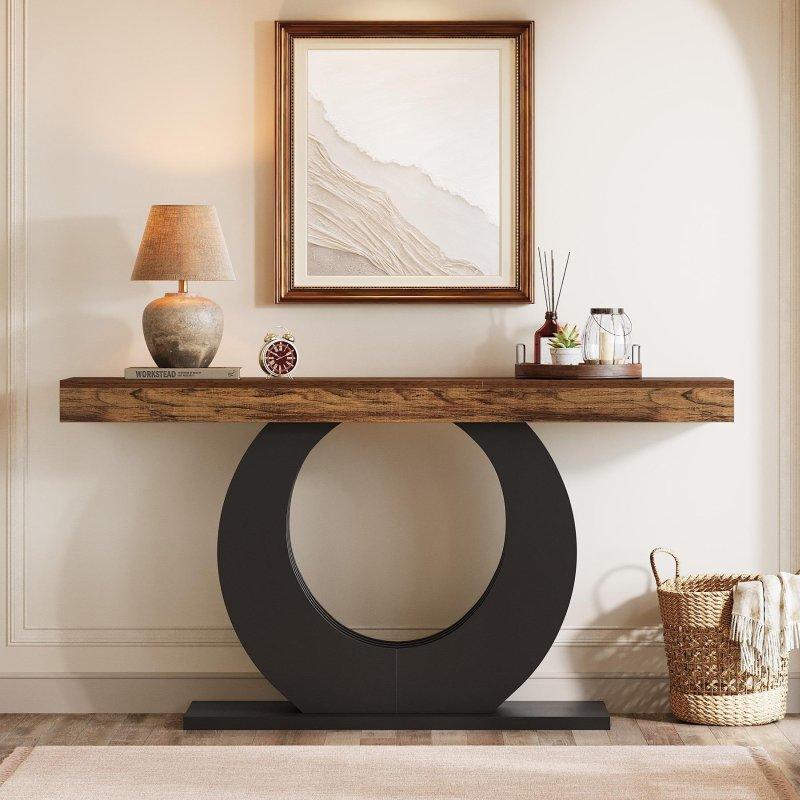 Kahverengi MDF Endüstriyel Yuvarlak Ayaklı Dresuar - 161 cm - 331316
