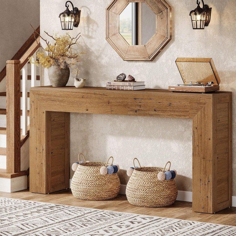 Kahverengi MDF Eskitme Kır Evi Tarzı Dresuar - 161 cm - 332335