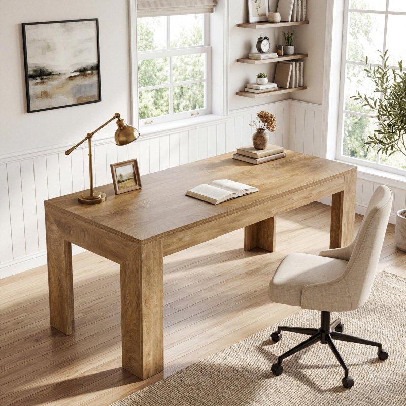 Kahverengi MDF Geniş Tablalı Ofis Masası - 161 cm - 326126