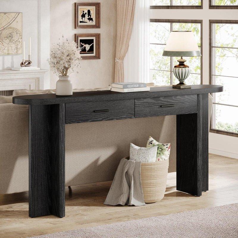 Kahverengi MDF Gold Kulplu Çekmeceli Dresuar - 161x30x83 cm - 333089