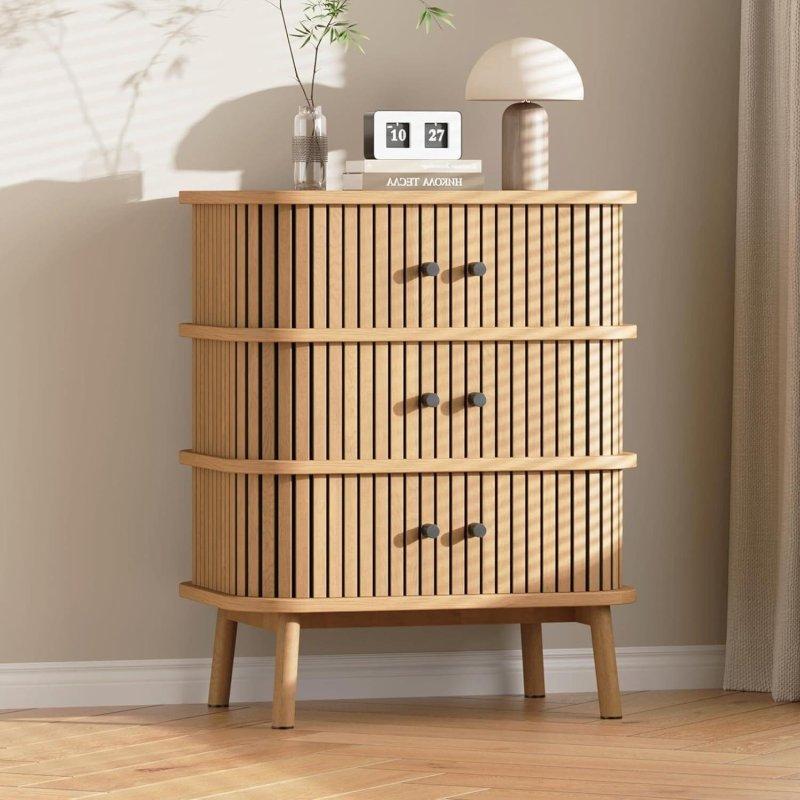 Kahverengi MDF Hasır Desenli 3 Çekmeceli Şifonyer - 60x65x40 cm - 296890 Kahverengi MDF Hasır Desenli 3 Çekmeceli Şifonyer - 60x65x40 cm - 296890