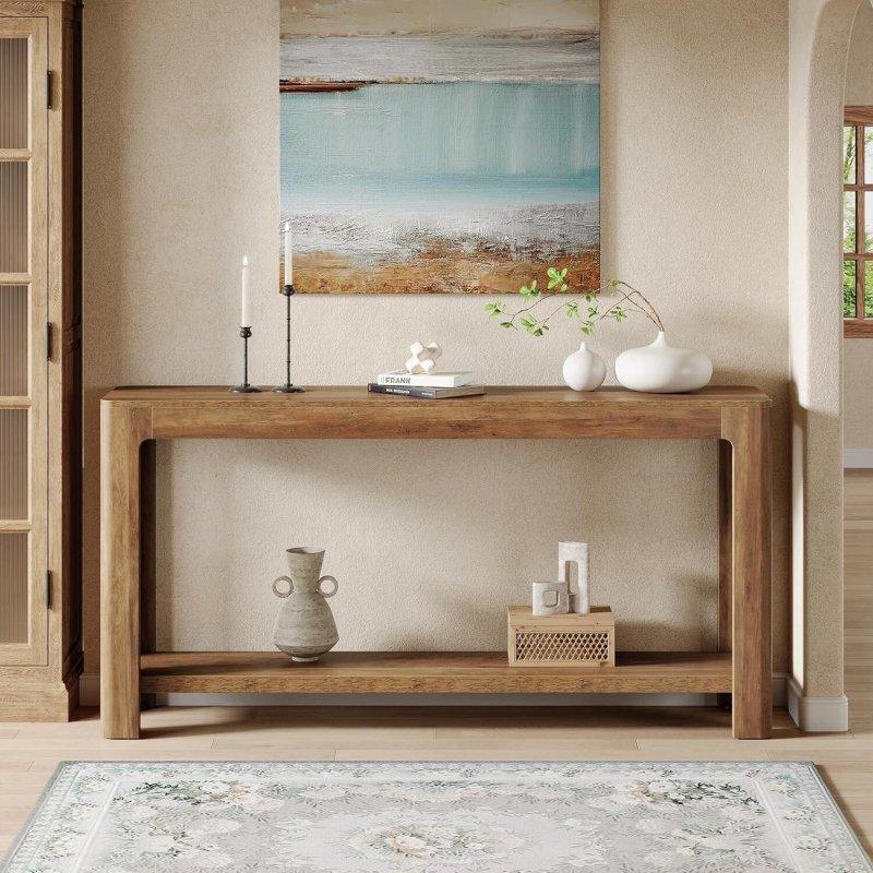 Kahverengi MDF İki Raflı Country Tarzı Dresuar - 160 cm - 331128