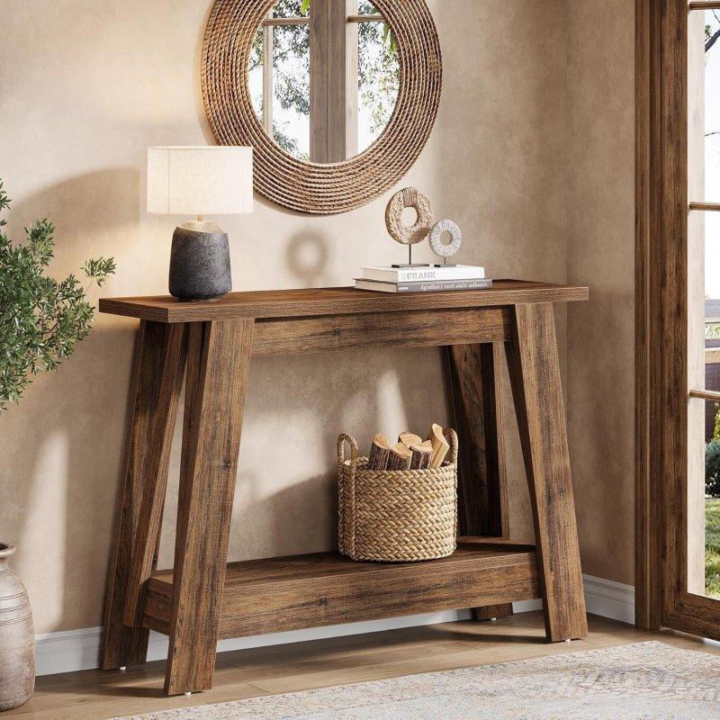 Kahverengi MDF İki Raflı Kır Evi Dresuar - 105 cm - 332506