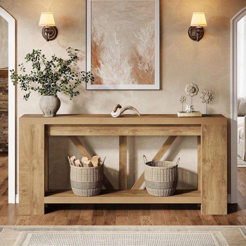 Kahverengi MDF İki Raflı Kır Evi Tarzı Dresuar - 181 cm - 332959 Kahverengi MDF İki Raflı Kır Evi Tarzı Dresuar - 181 cm - 332959