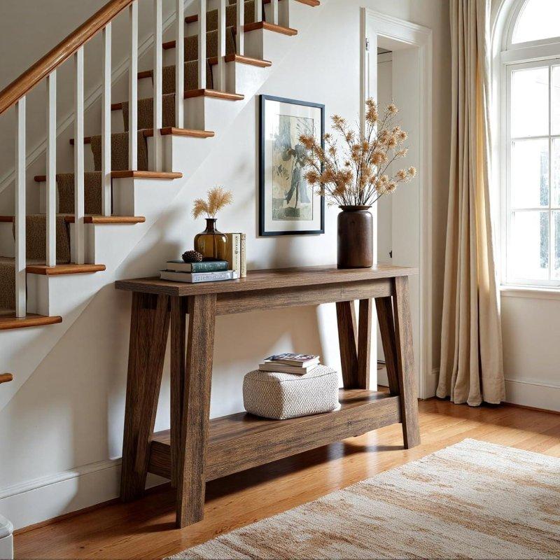 Kahverengi MDF İki Raflı Rustik Dresuar - 105 cm - 331407