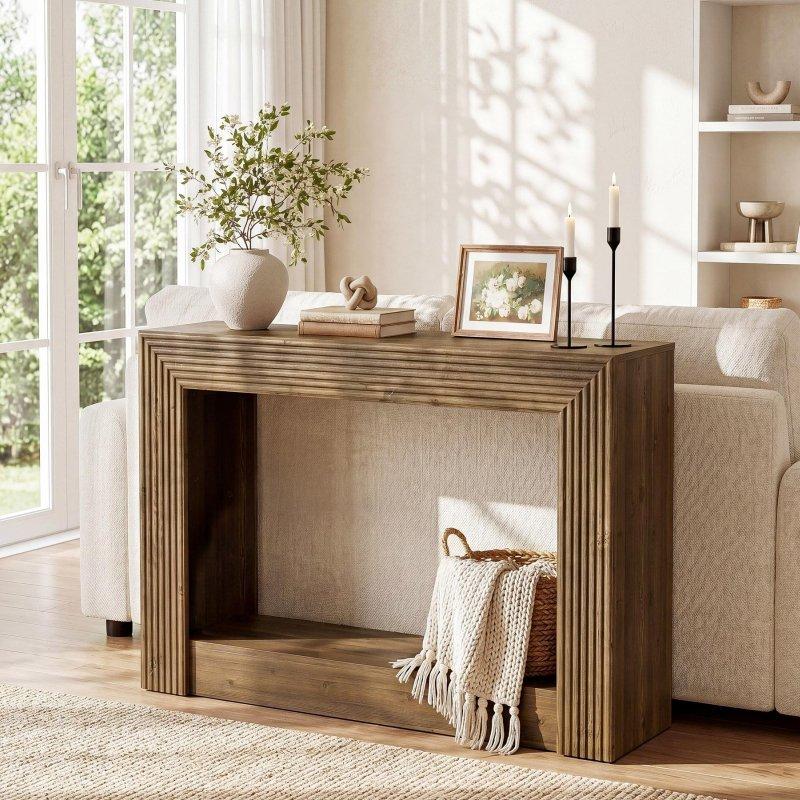 Kahverengi MDF İki Raflı Rustik Dresuar - 105 cm - 331428