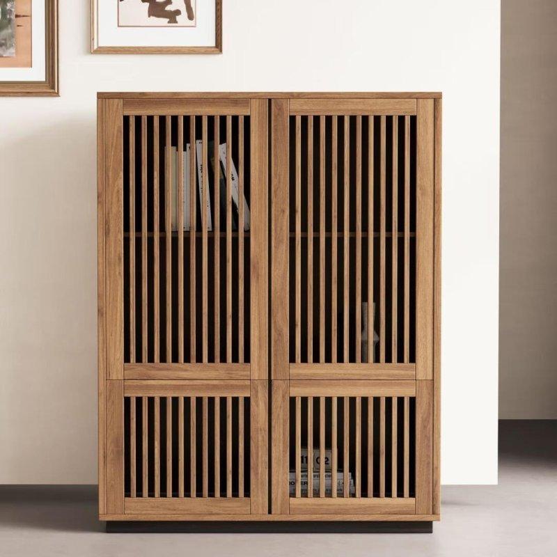 Kahverengi MDF Izgara Kapaklı Ayarlanabilir Raflı Şifonyer - 299063