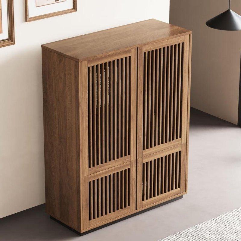 Kahverengi MDF Izgara Kapaklı Ayarlanabilir Raflı Şifonyer - 299063